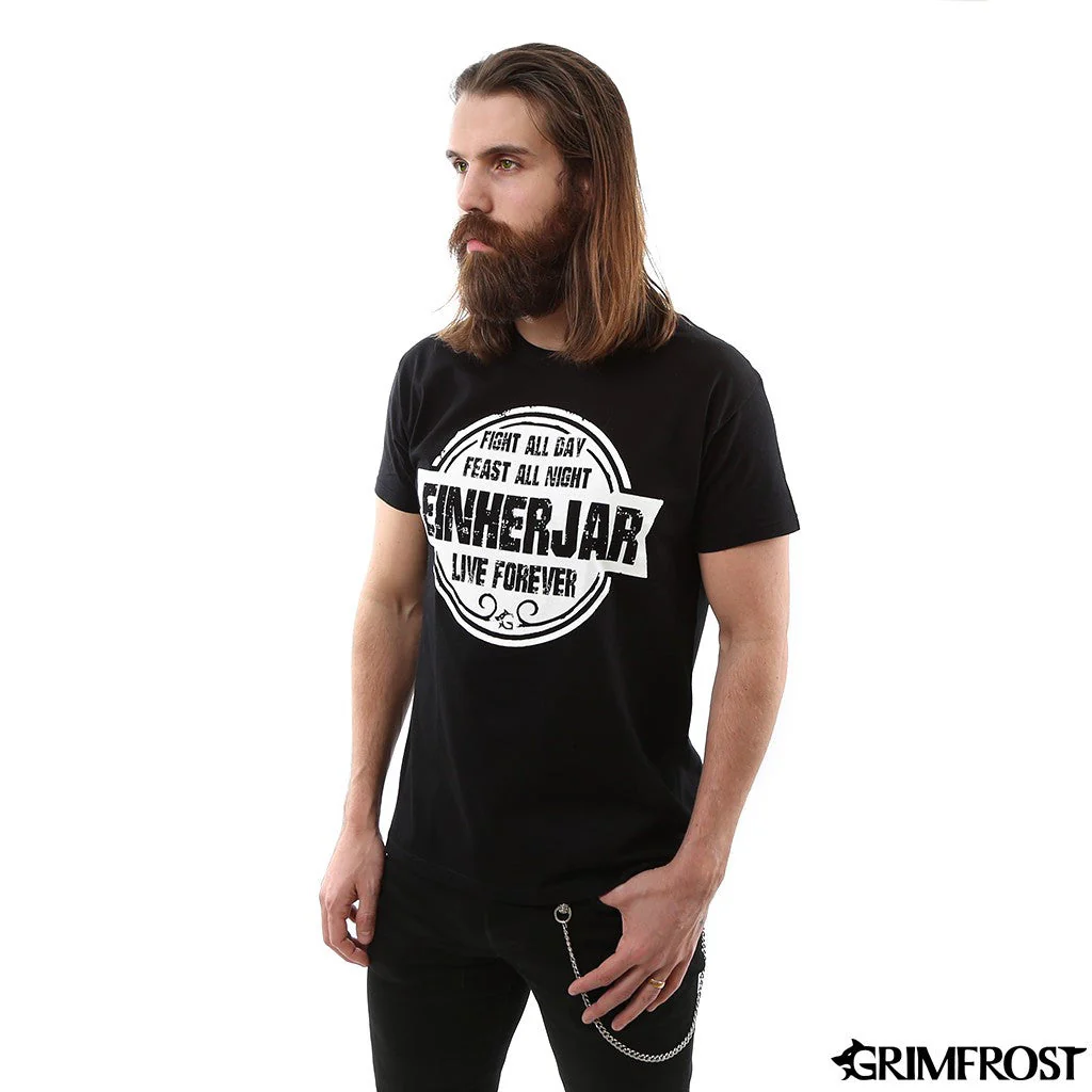 Premium Tee, Einherjar Feast, Black - Image 4