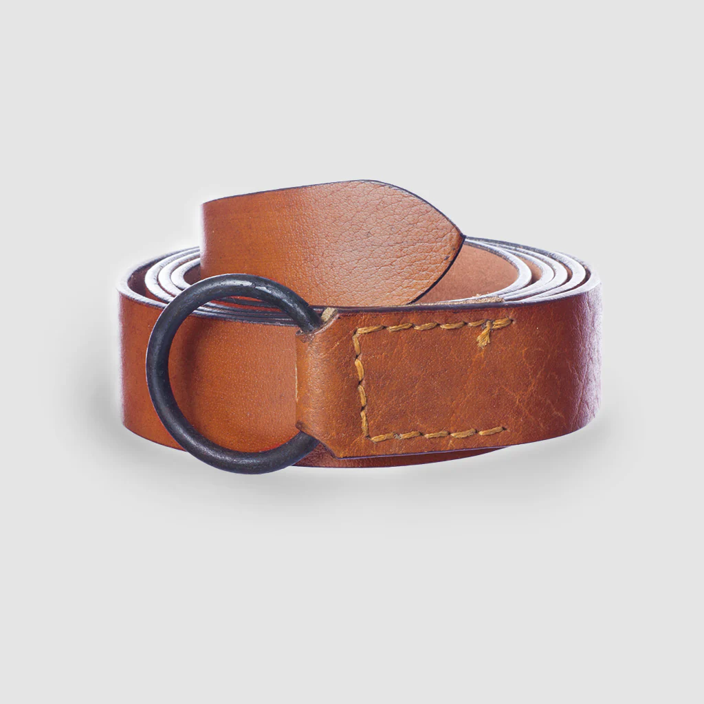 Viking Leather Belt, Iron Ring - Image 3