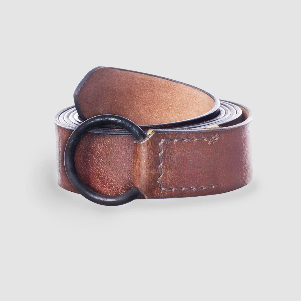 Viking Leather Belt, Iron Ring - Image 4