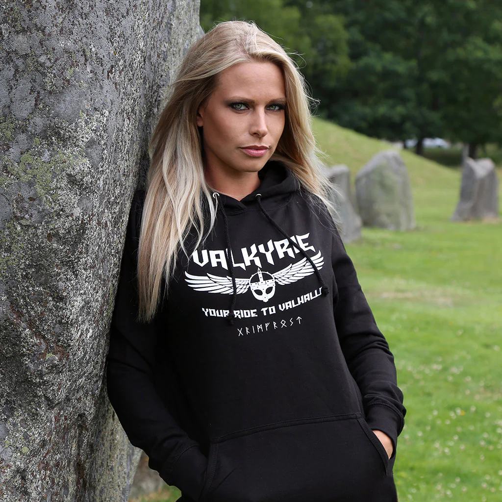 Women's Premium Hoodie, Valkyrie, Black - Image 3